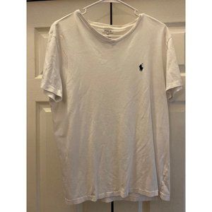 Polo Ralph Lauren V-Neck Shirt White Men’s Medium. Lightly worn.